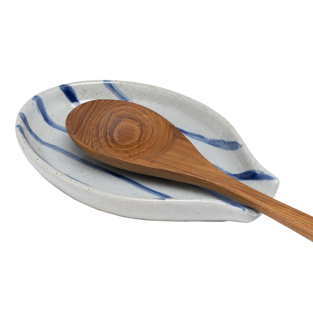 Jemma Blue/White Salt Glaze Stripes Spoon Rests Set/3