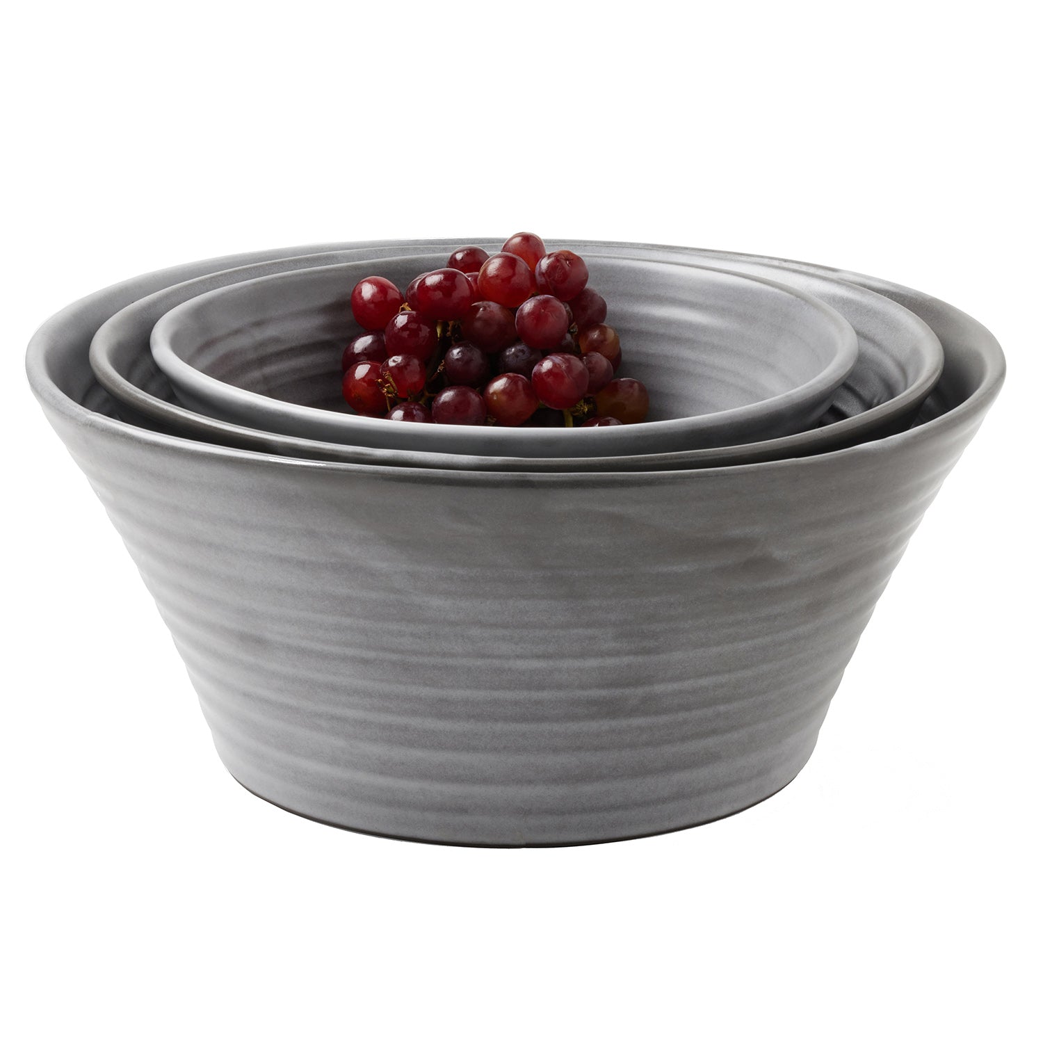 Jules Cement Glaze Serving Bowl Set/3 - Thumbnail 3