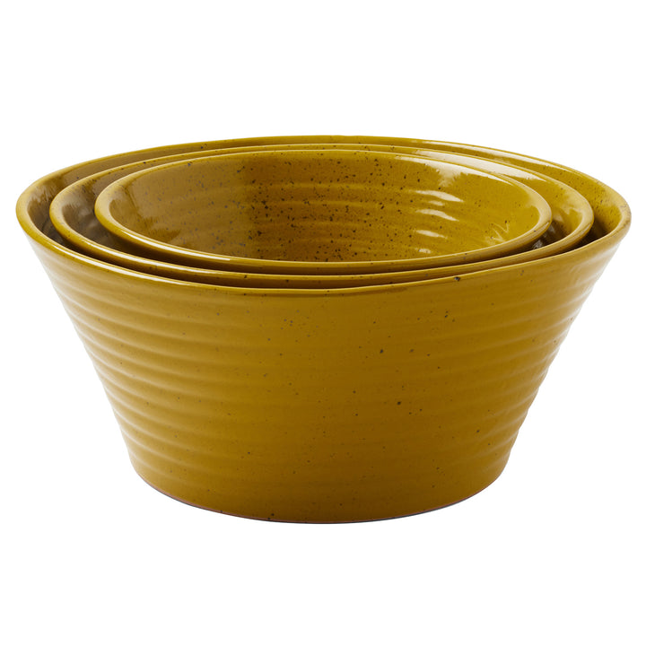 Jules Chartreuse Glaze Serving Bowl Set/3