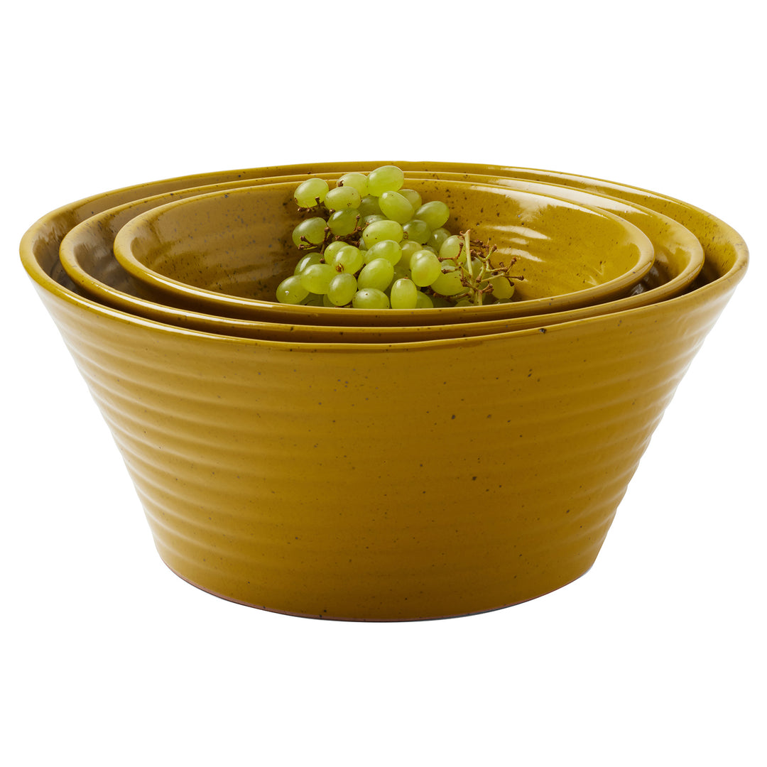 Jules Chartreuse Glaze Serving Bowl Set/3