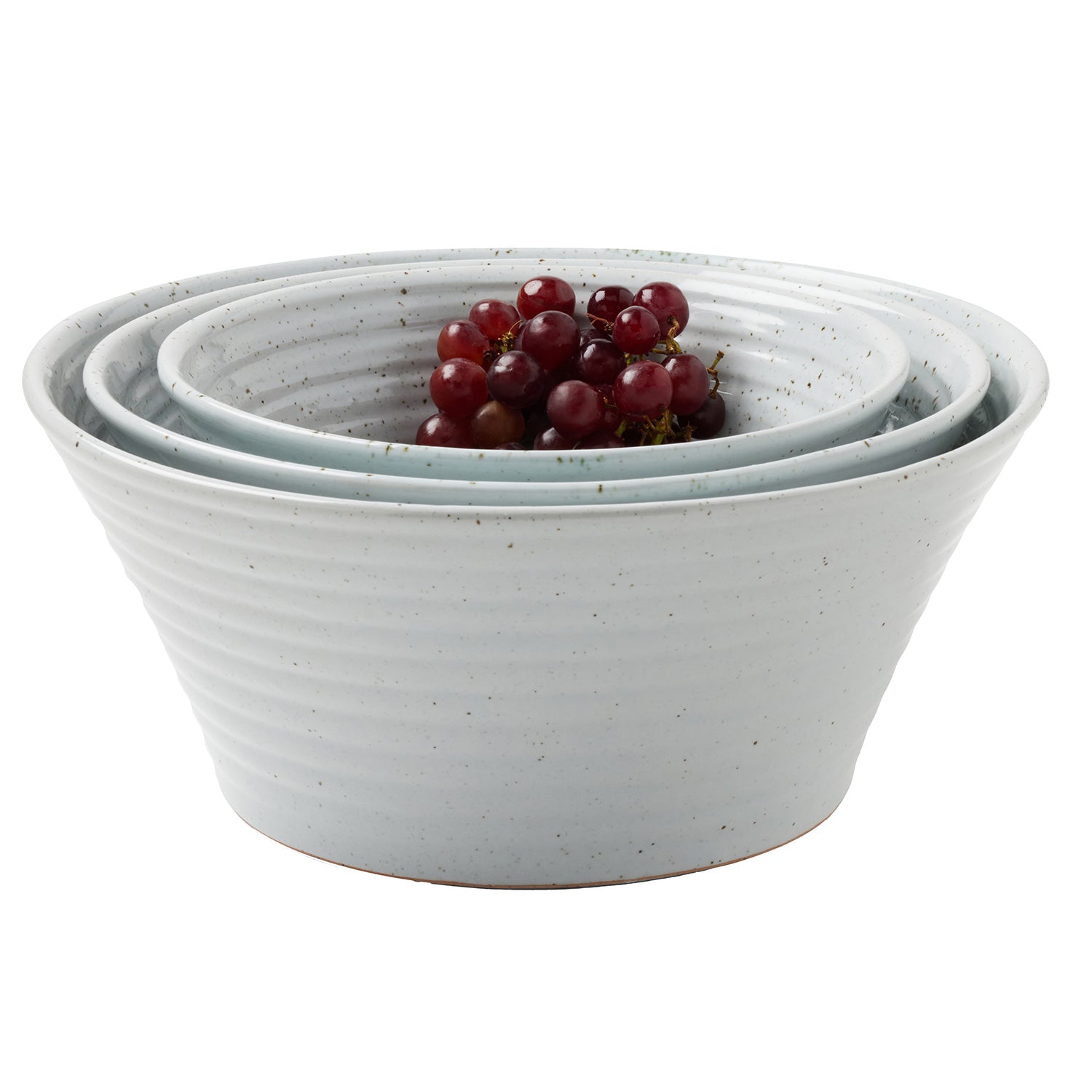 Jules White Salt Glaze Serving Bowl Set/3 - Thumbnail 2