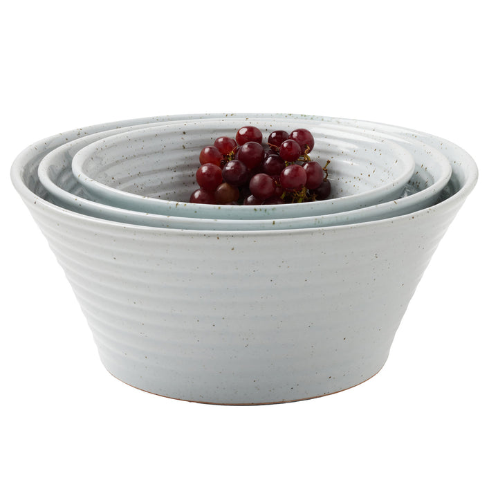 Jules White Salt Glaze Serving Bowl Set/3