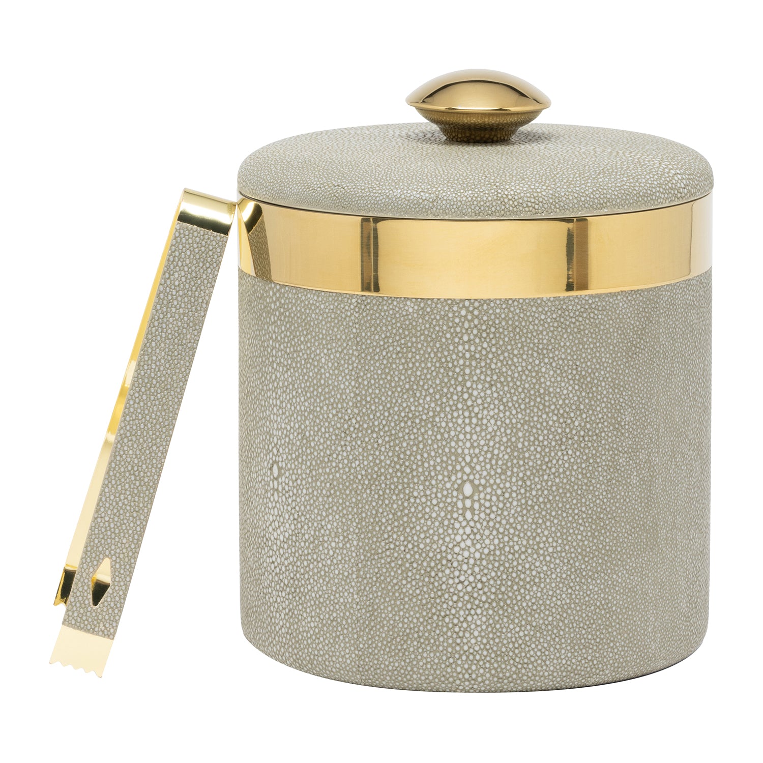 Langston Sand/Gold Ice Bucket W/ Tongs