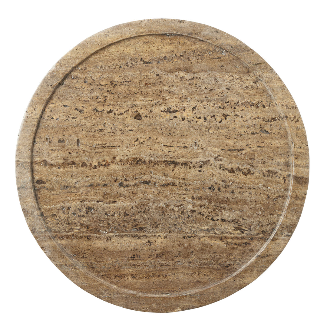 Laura Gray Travertine Lazy Susan 14"D