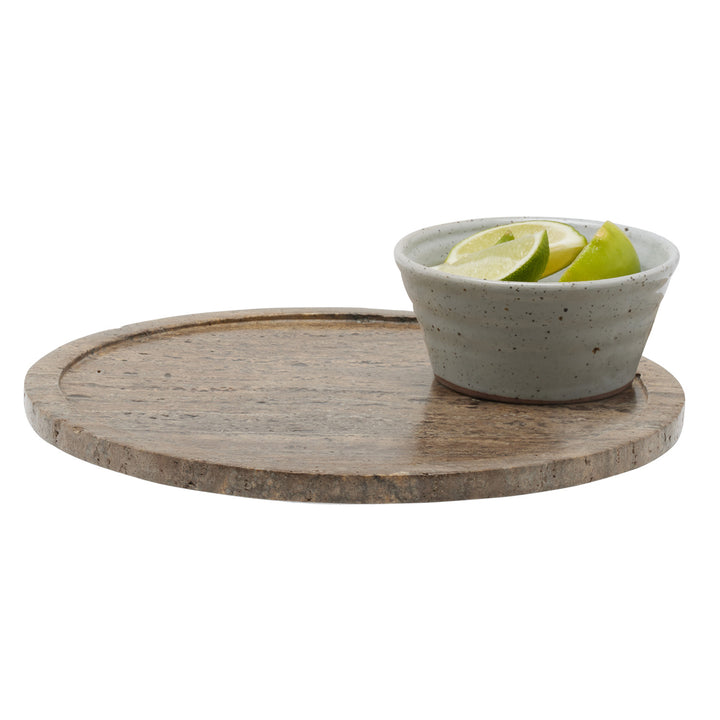 Laura Gray Travertine Lazy Susan 14"D