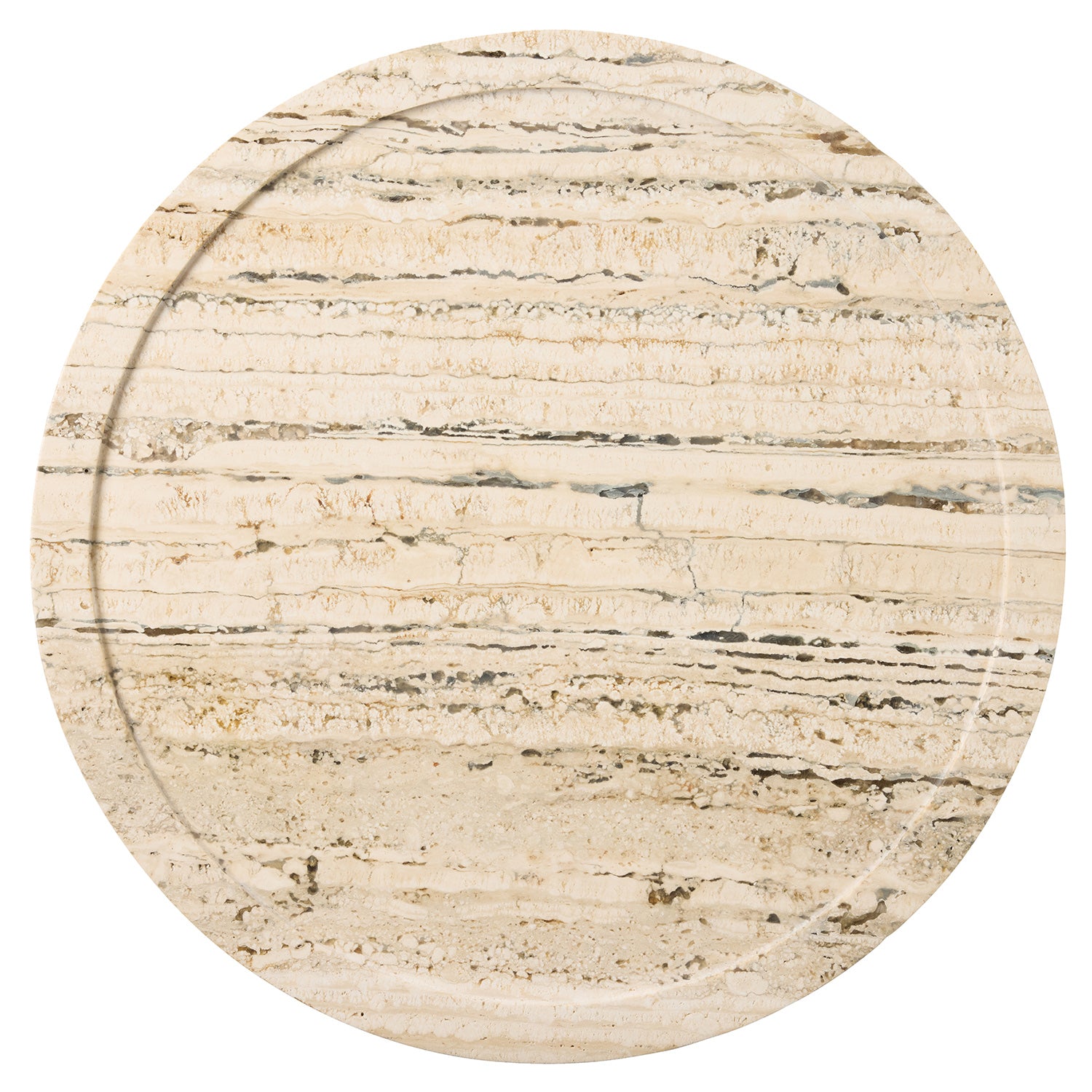 Laura Silver Travertine Lazy Susan 18