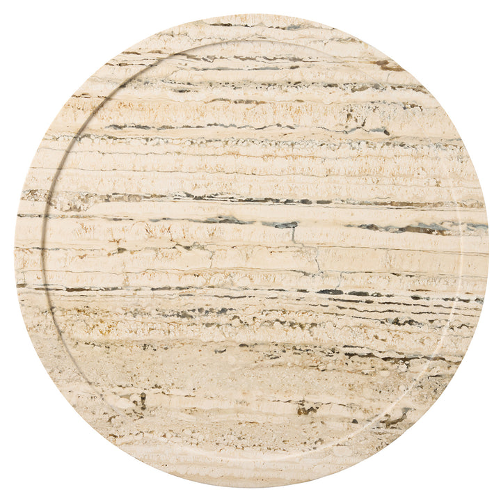 Laura Silver Travertine Lazy Susan 18"D