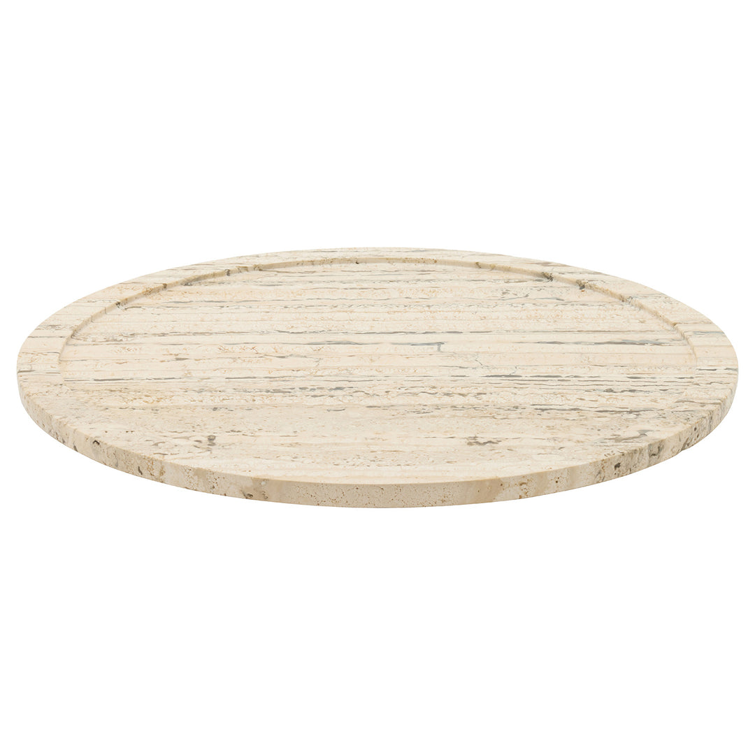 Laura Silver Travertine Lazy Susan 18"D