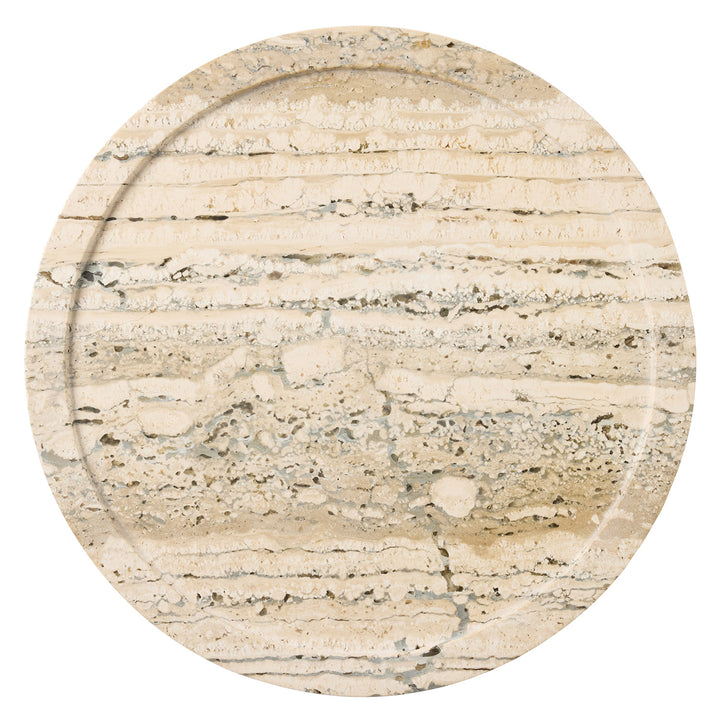 Laura Silver Travertine Lazy Susan 14"D