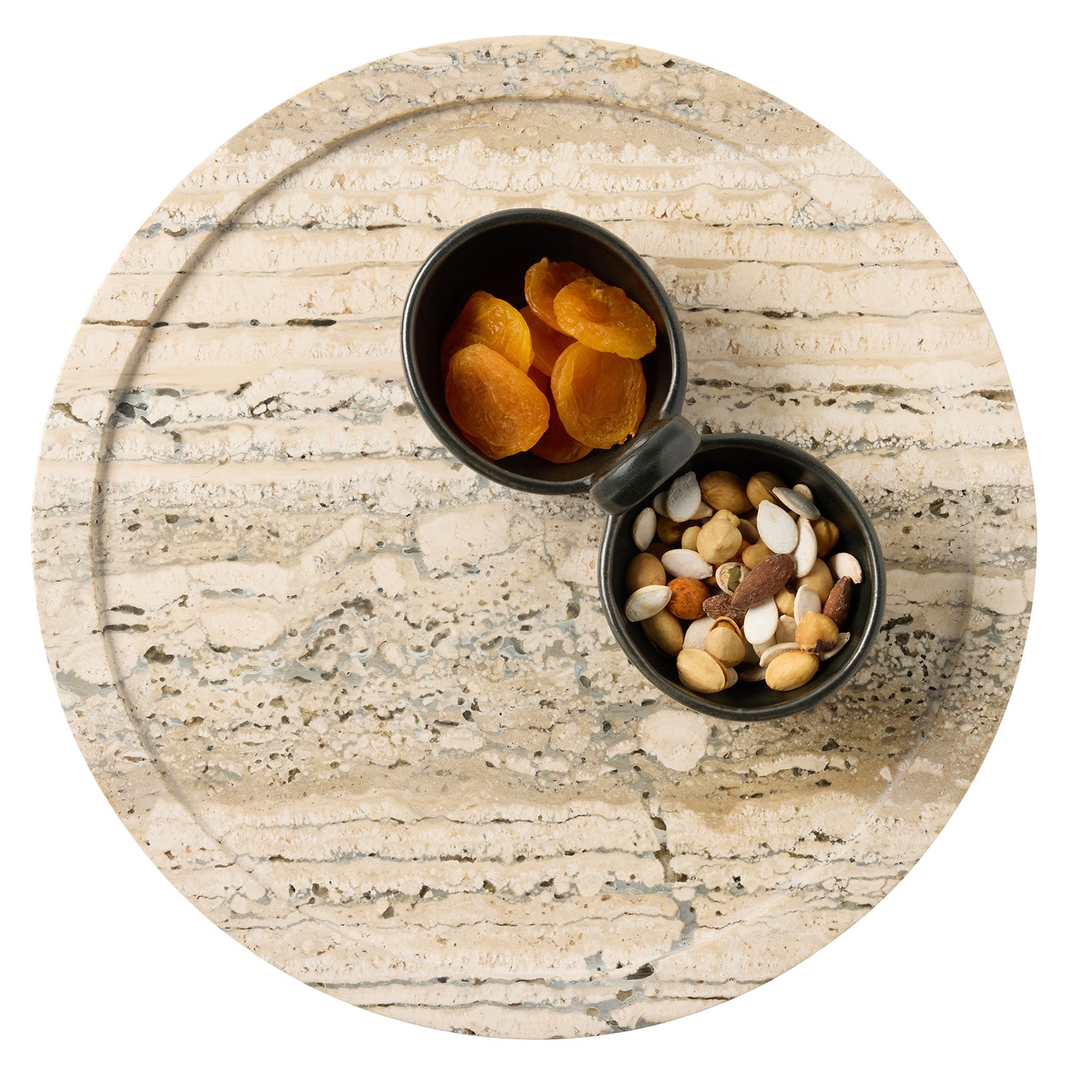 Laura Silver Travertine Lazy Susan - Thumbnail 4