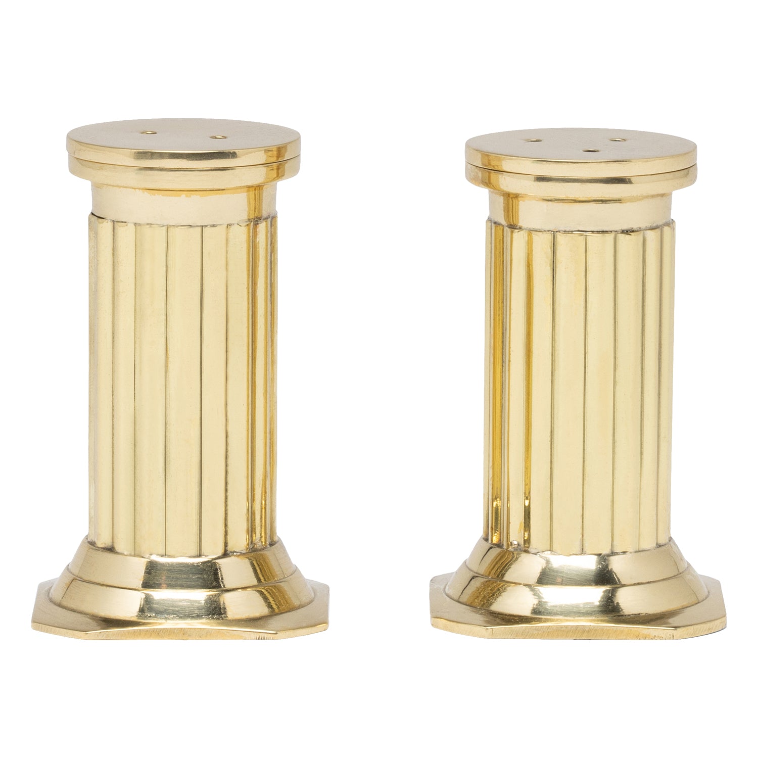 Lazarus Polished Gold Salt And Pepper Shakers