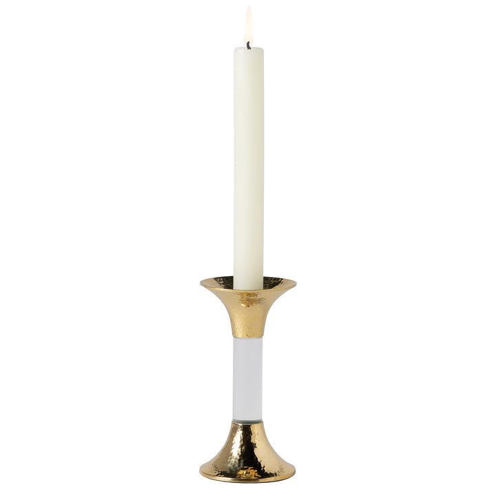 Leopold Clear Gold Brass/Acrylic Candle Holders Set/3