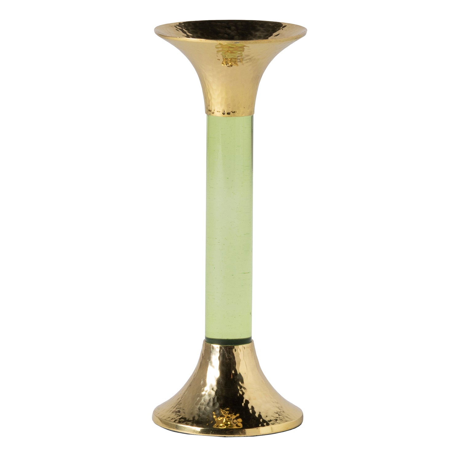 Leopold Smoke Gold Brass/Acrylic Candle Holders Set/3