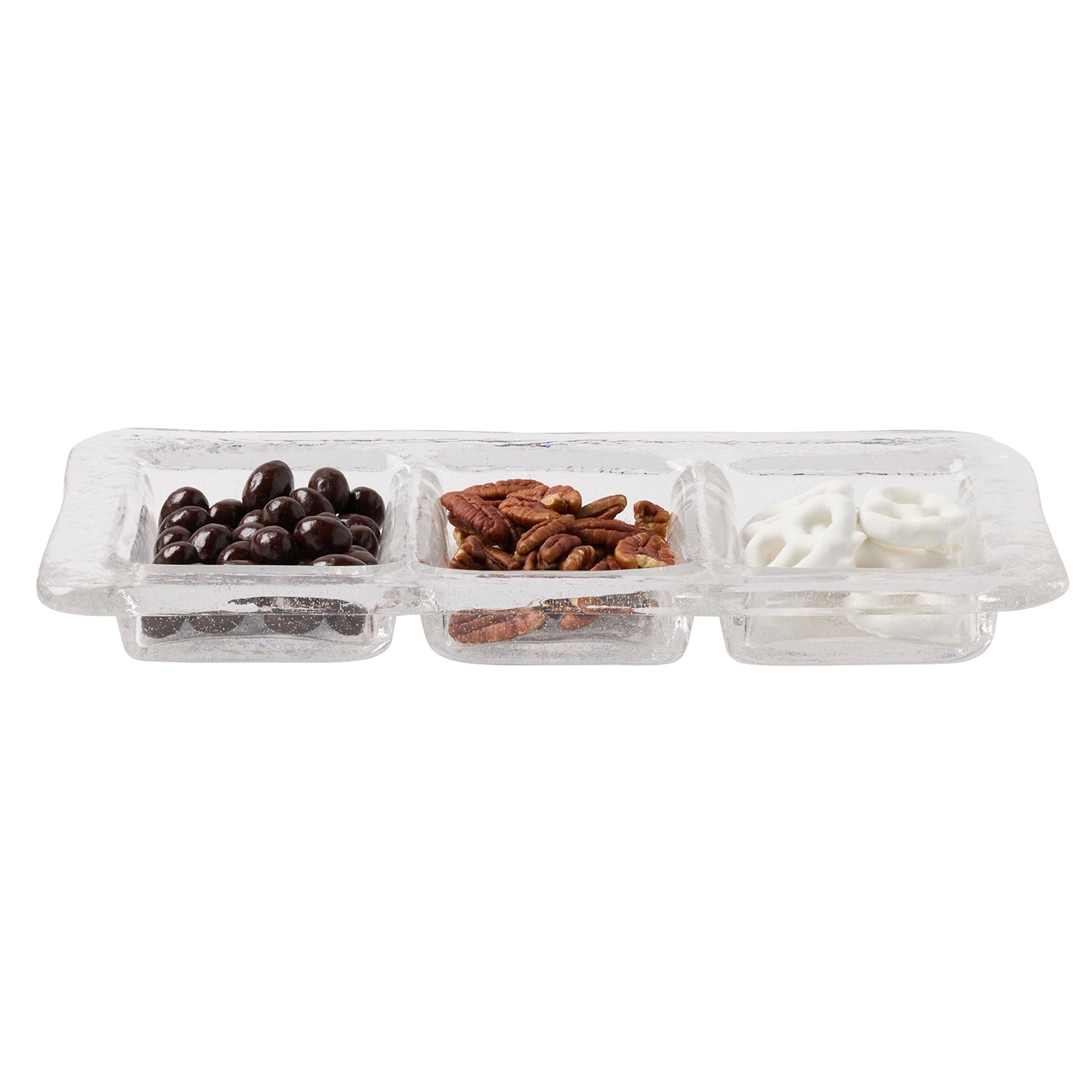 Livingston Hand Pressed Glass Clear Snack Tray - Thumbnail 3