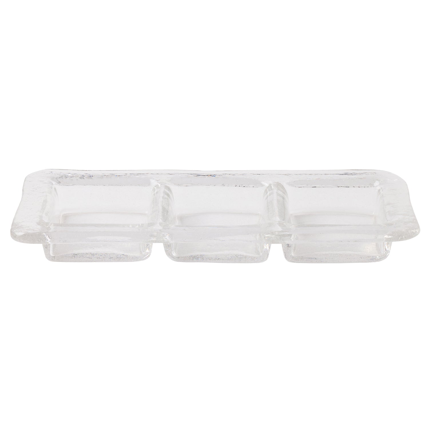 Livingston Hand Pressed Glass Clear Snack Tray - Thumbnail 4