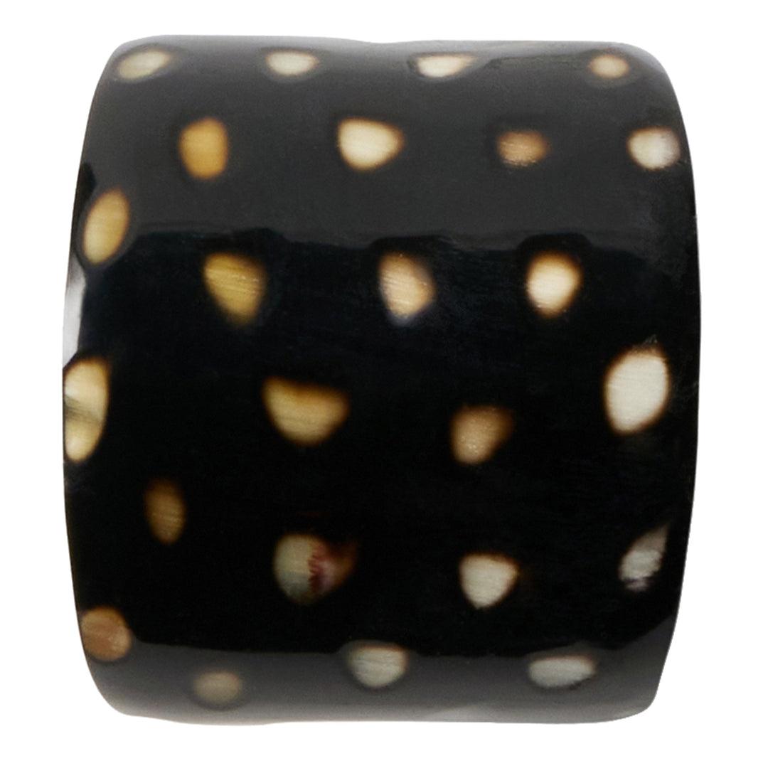 Logan Black Horn Napkin Ring Set/4