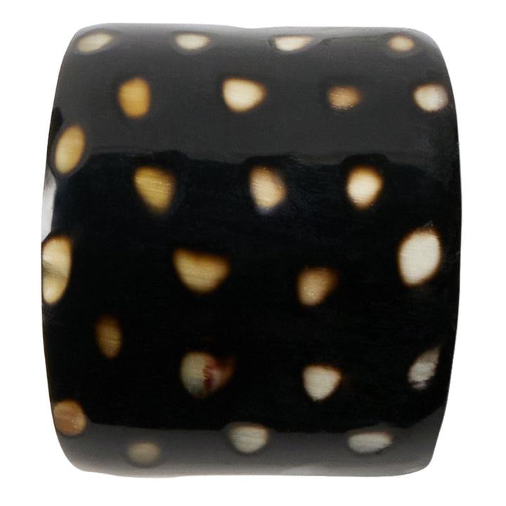 Logan Black Horn Napkin Ring Set/4