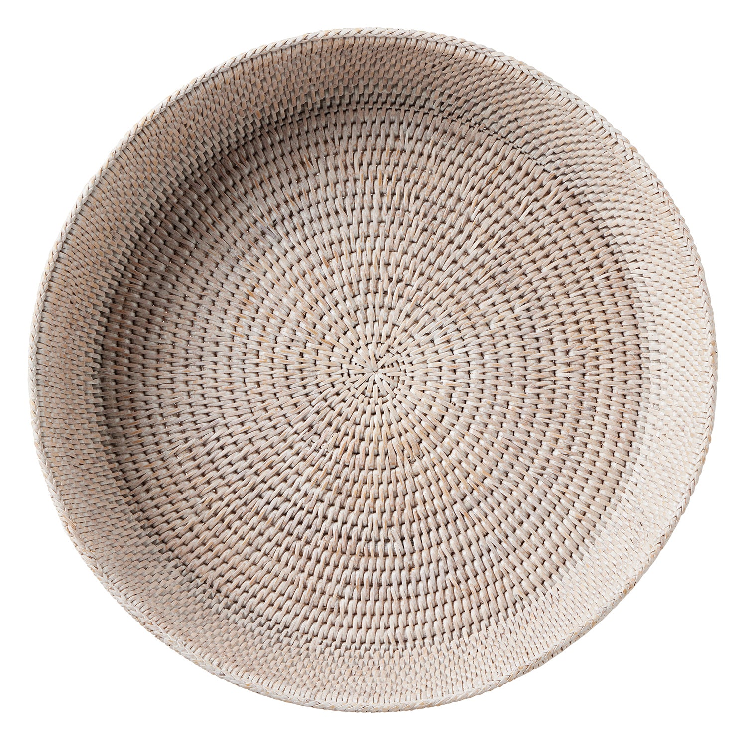 Londyn Whitewashed Rattan X-Large Footed Serving Bowl