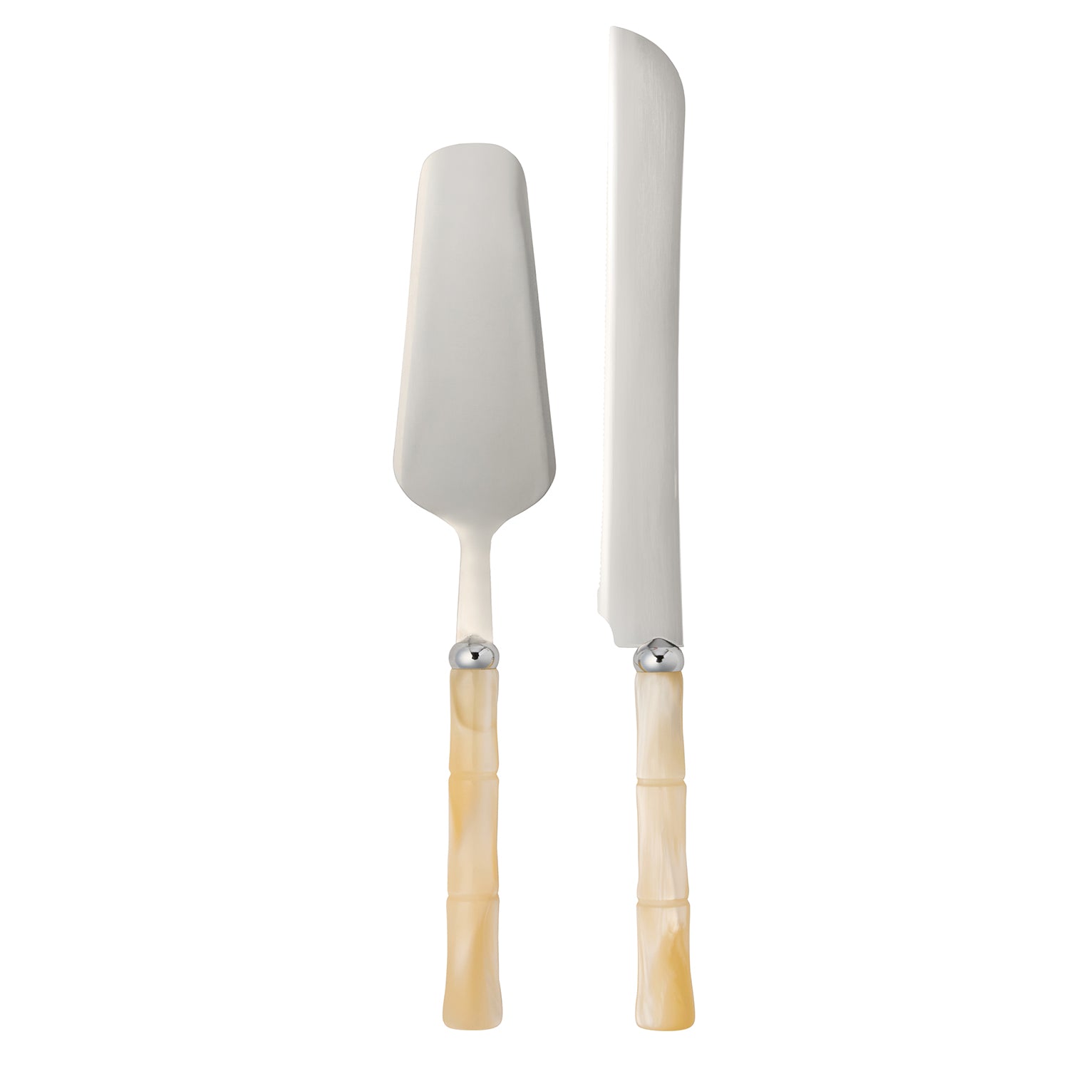 Lulu Ivory/Polished Silver 2-Piece Serving Set