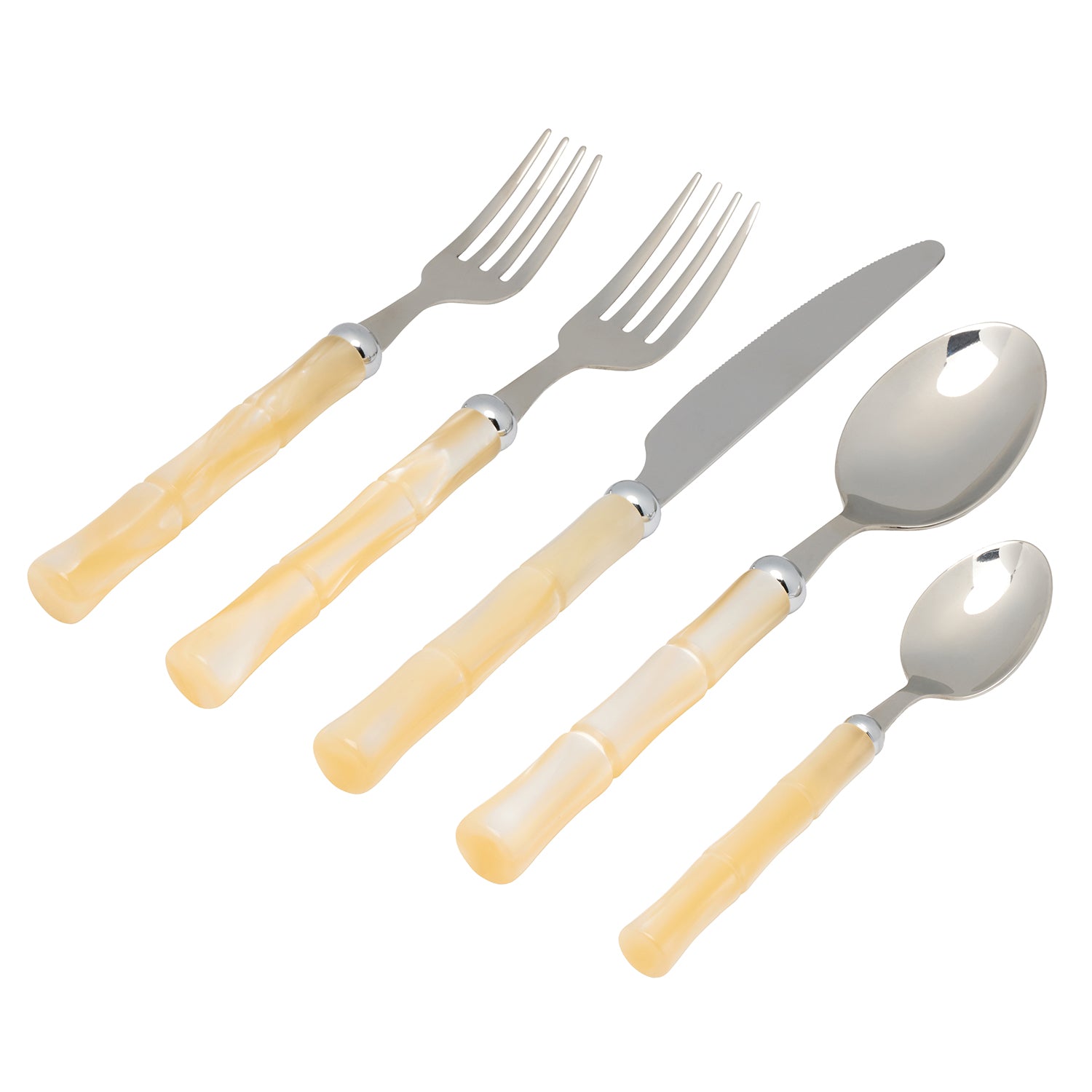 Lulu Ivory/Polished Silver Flatware Set/5