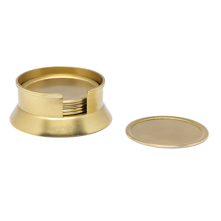 Mancini Gold Matte Brass Coasters Set/4