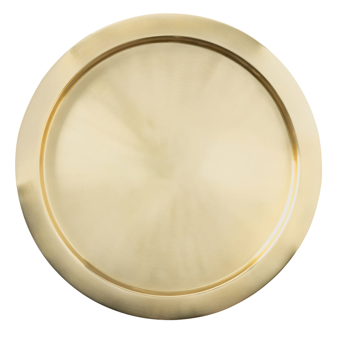 Mancini Gold Matte Brass Round Tray