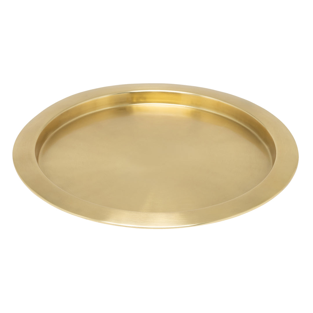 Mancini Gold Matte Brass Round Tray