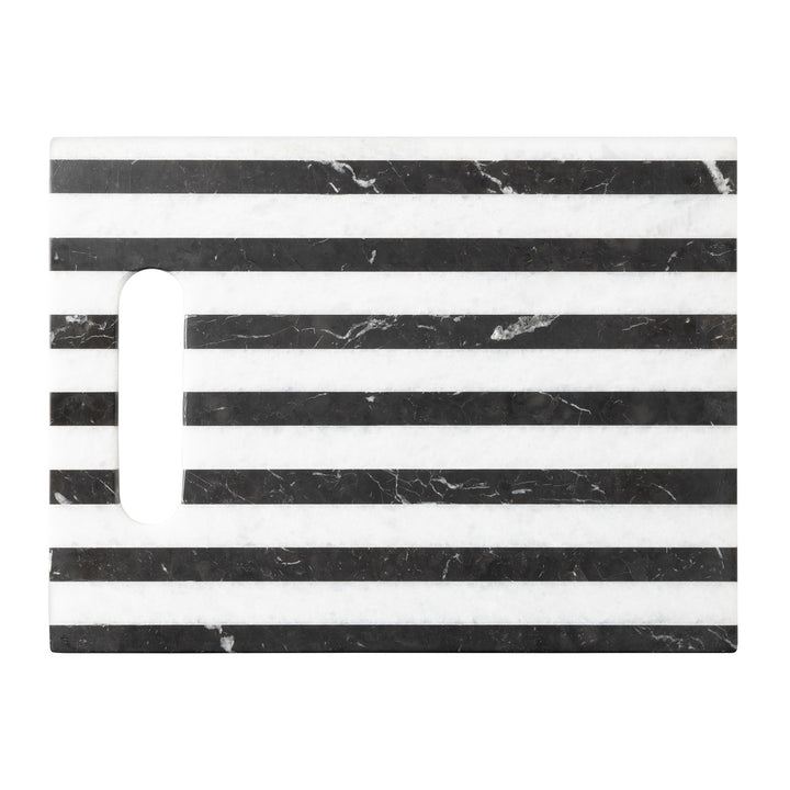 Marceau Black/White Marble Striped Large Cutting Board 16"