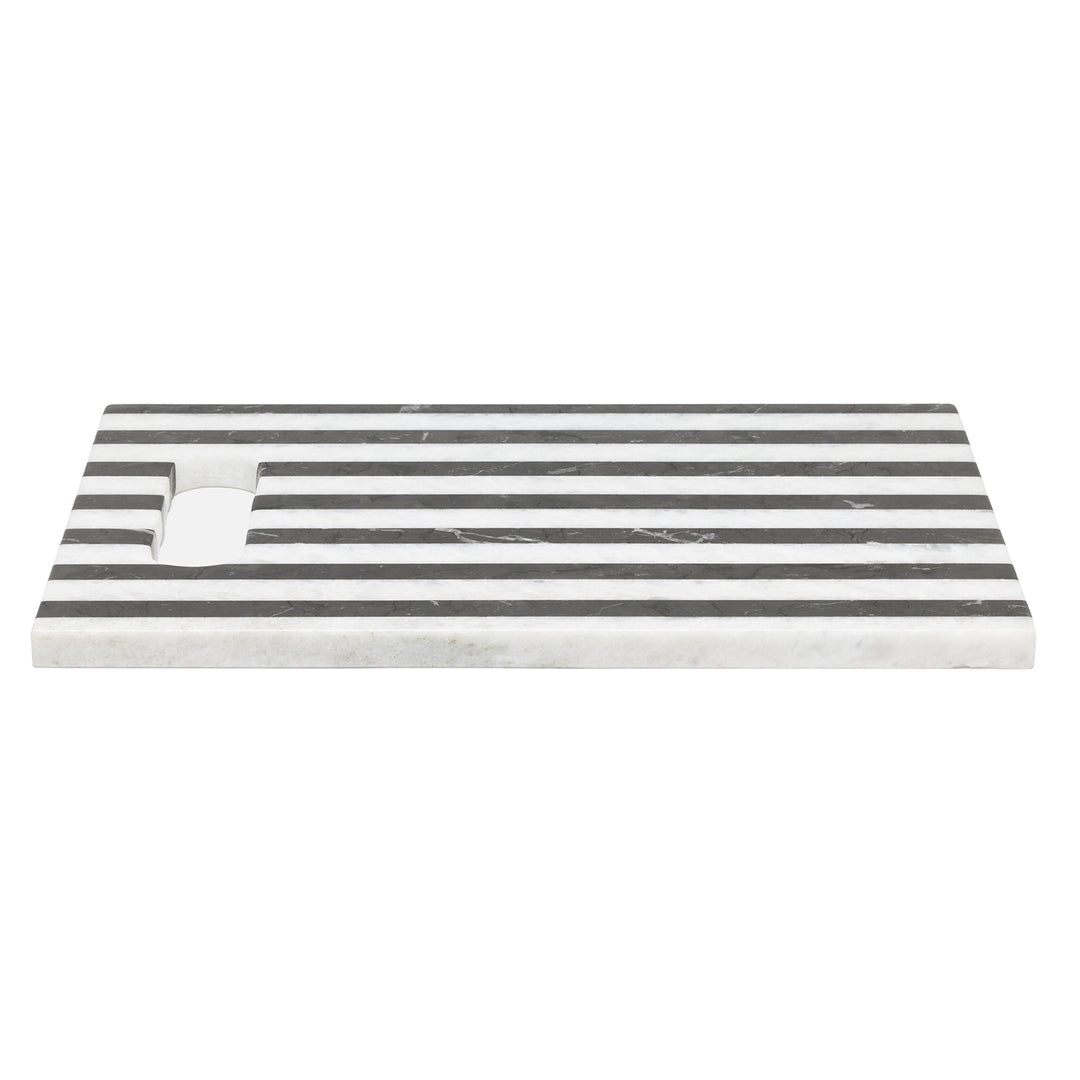 Marceau Black/White Marble Striped Large Cutting Board 16"