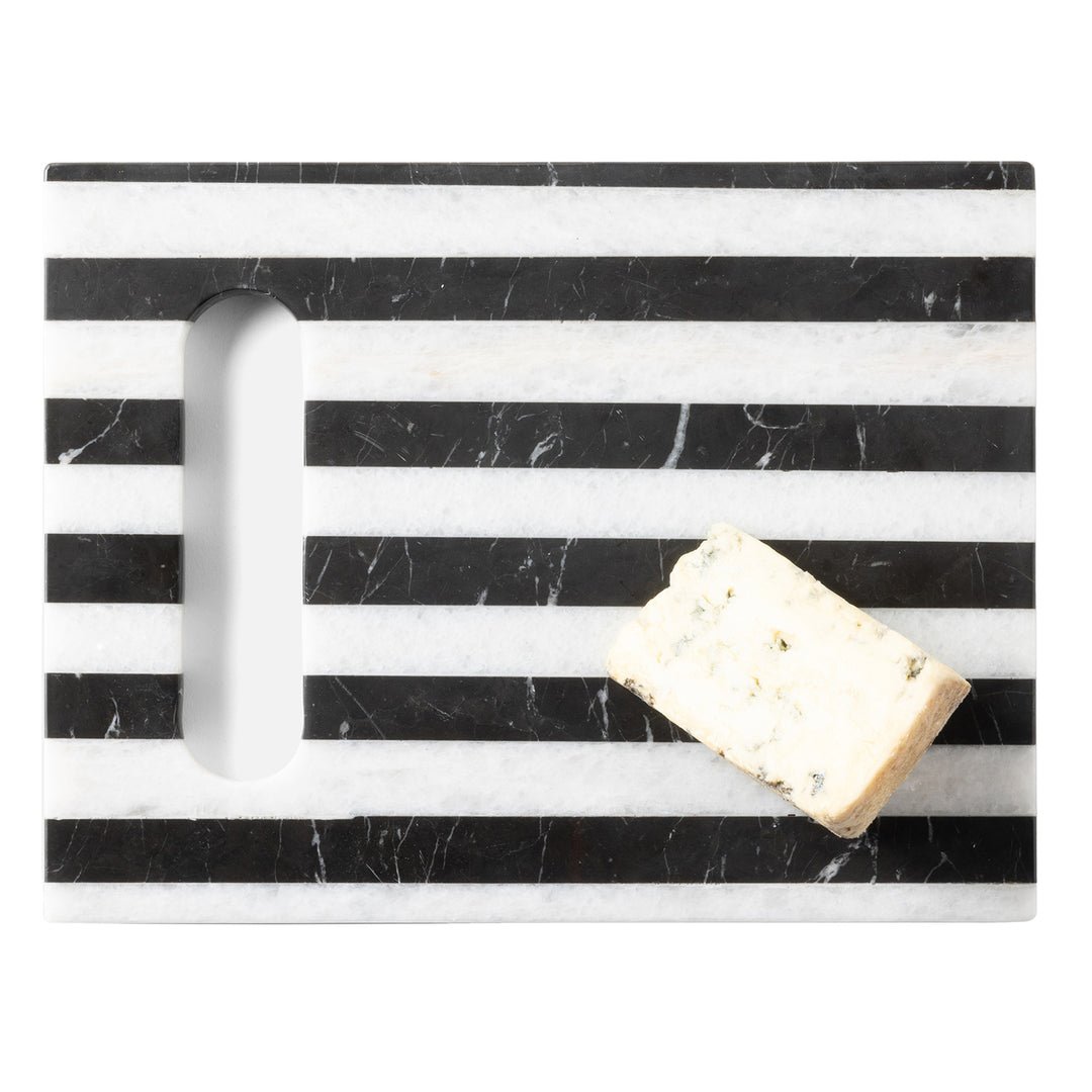 Marceau Black/White Marble Striped Small Cutting Board 12"