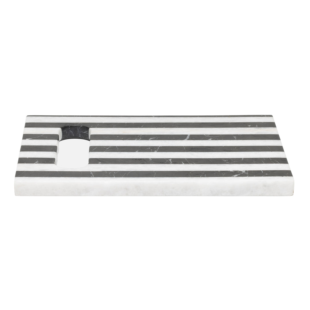 Marceau Black/White Marble Striped Small Cutting Board 12"