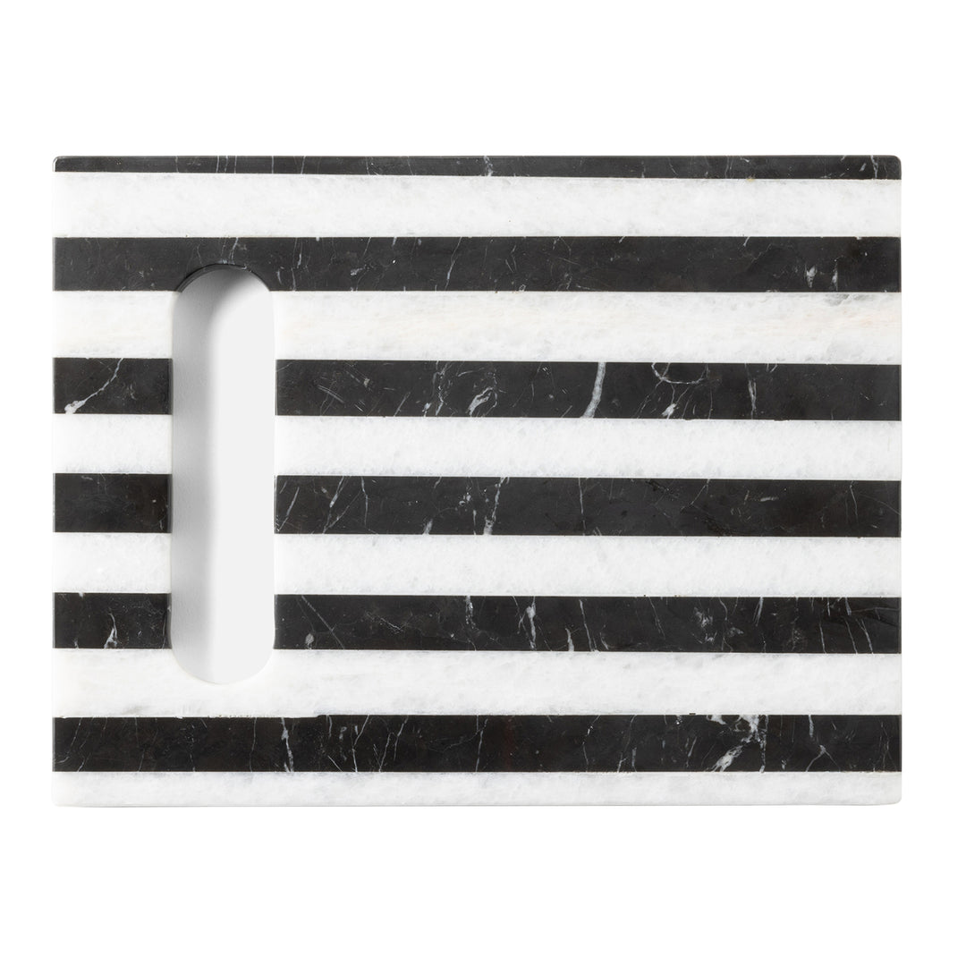 Marceau Black/White Marble Striped Small Cutting Board 12"