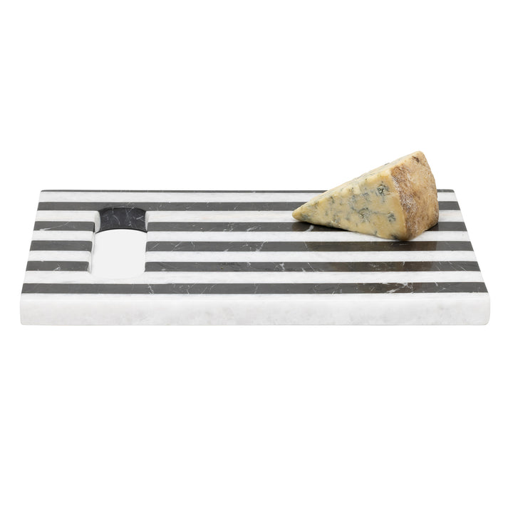 Marceau Black/White Marble Striped Small Cutting Board 12"