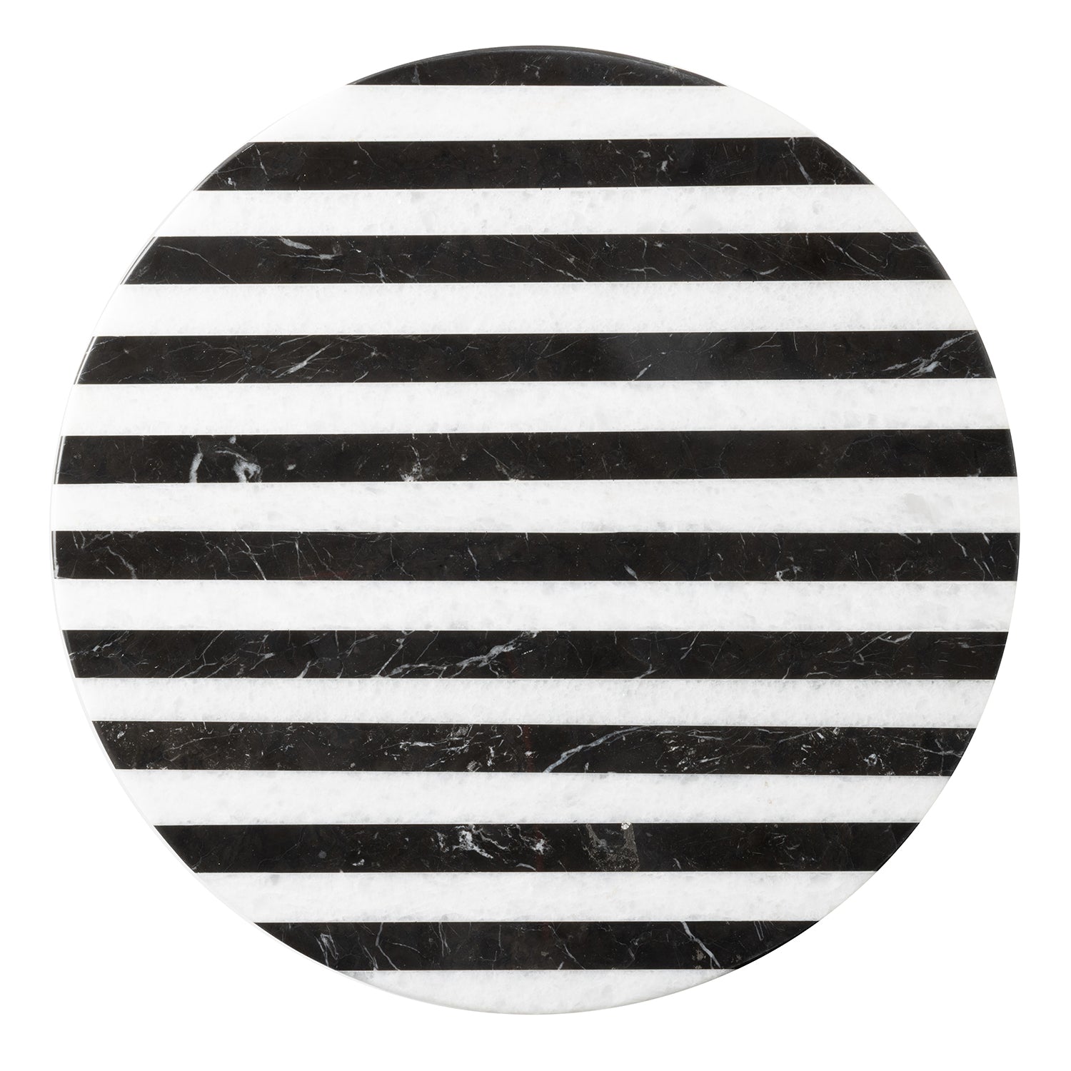 Marceau Black/White Striped Large Lazy Susan 20"