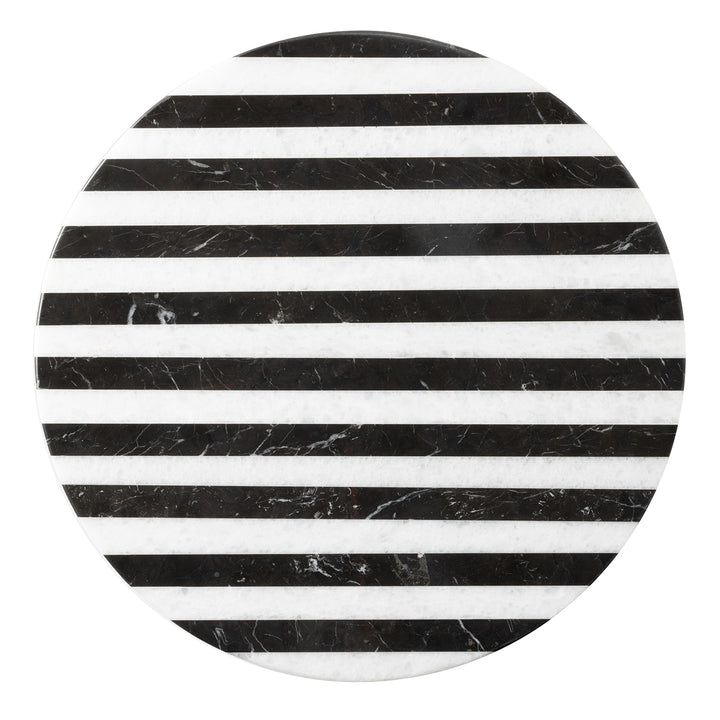 Marceau Black/White Striped Small Lazy Susan 16"
