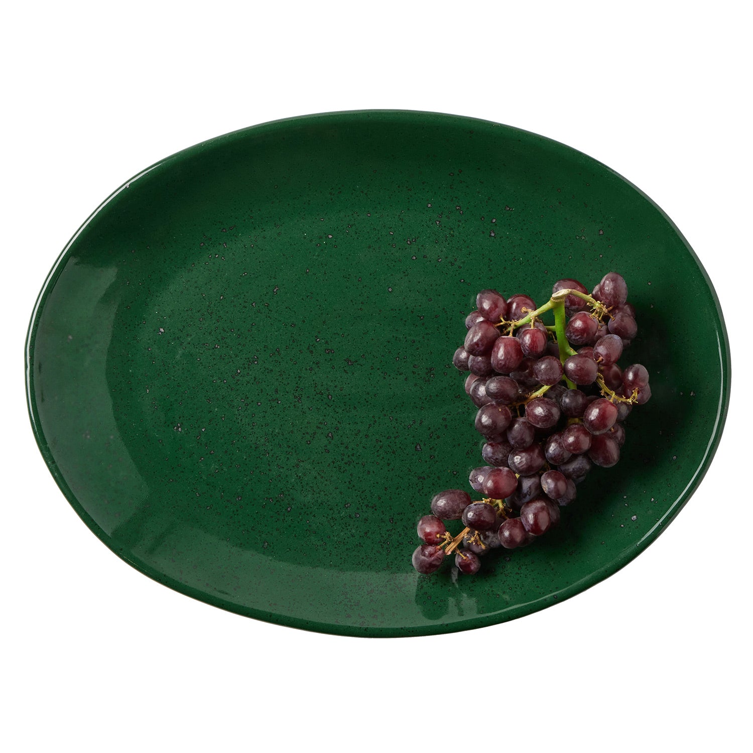 Marcus Dark Green Salt Glaze Oval Large Serving Platter Set/2 - Thumbnail 4