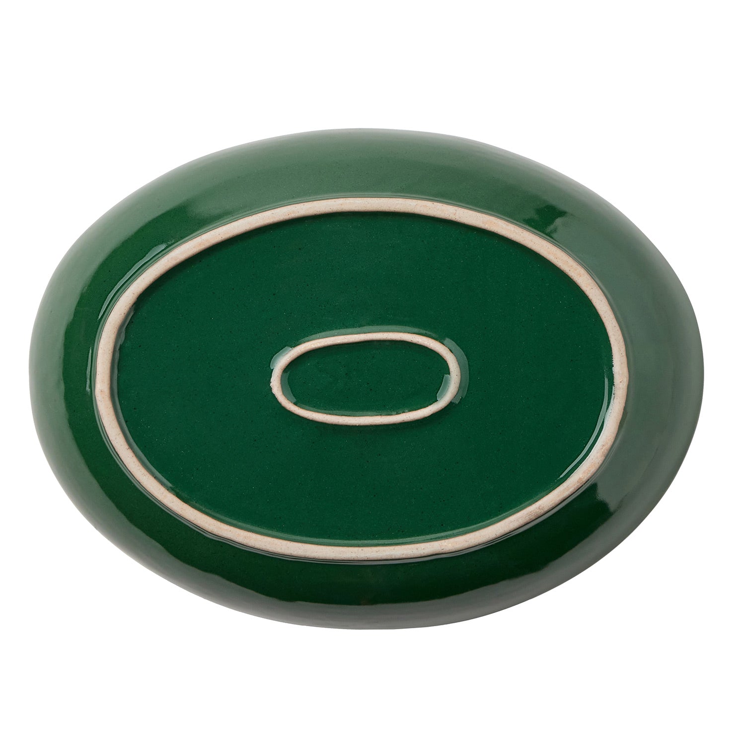 Marcus Dark Green Salt Glaze Oval Large Serving Platter Set/2 - Thumbnail 3