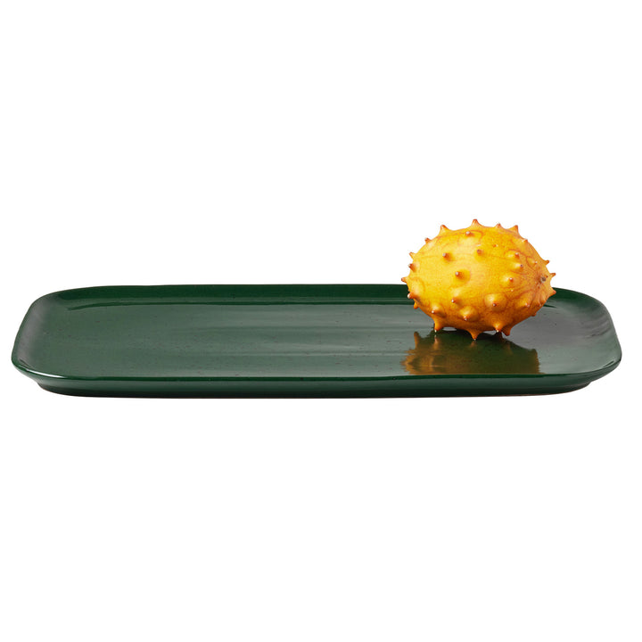 Marcus Dark Green Salt Glaze Rectangular Serving Platter Set/2