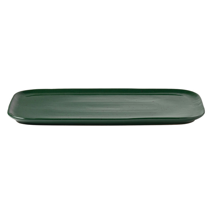 Marcus Dark Green Salt Glaze Rectangular Serving Platter Set/2