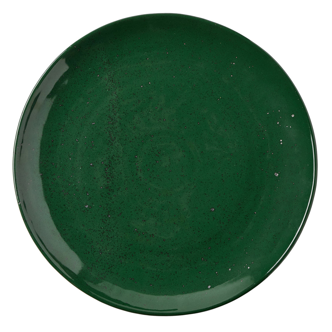 Marcus Dark Green Salt Glaze Large Round Serving Platter Set/2