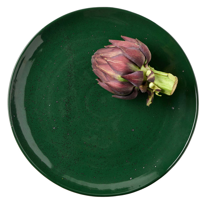 Marcus Dark Green Salt Glaze Large Round Serving Platter Set/2