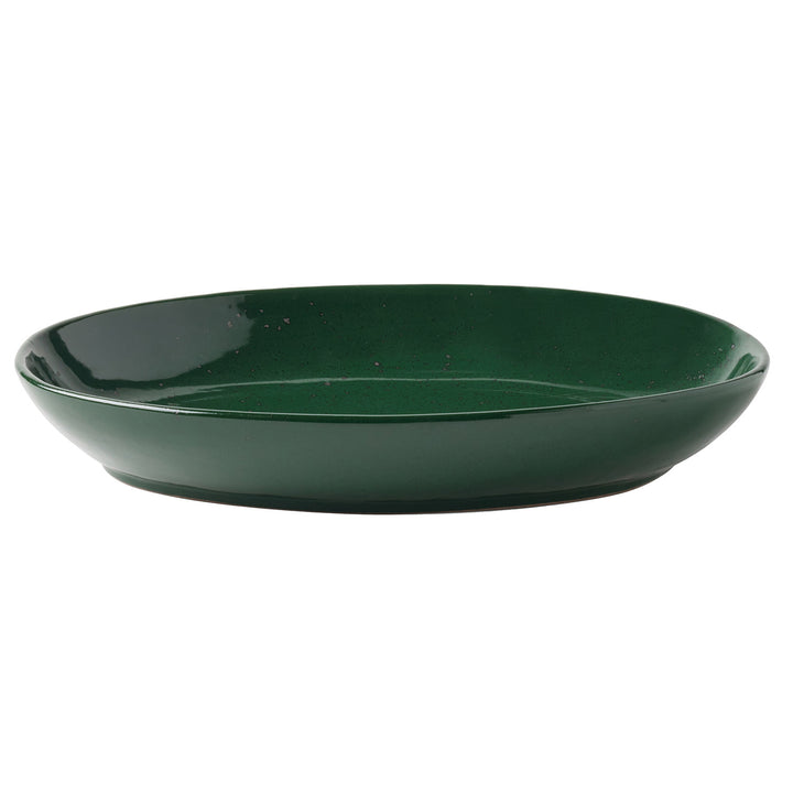 Marcus Dark Green Salt Glaze Large Round Serving Platter Set/2