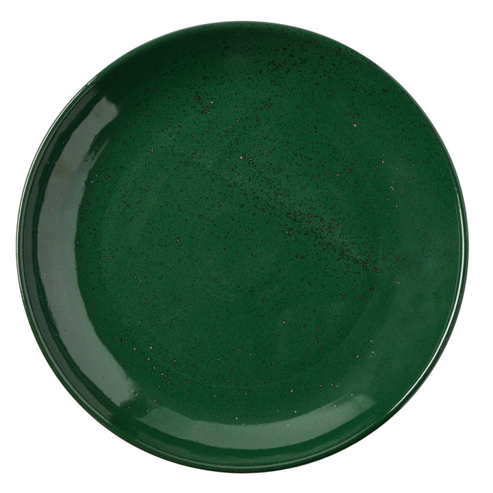 Marcus Dark Green Salt Glaze Small Round Serving Platter Set/2