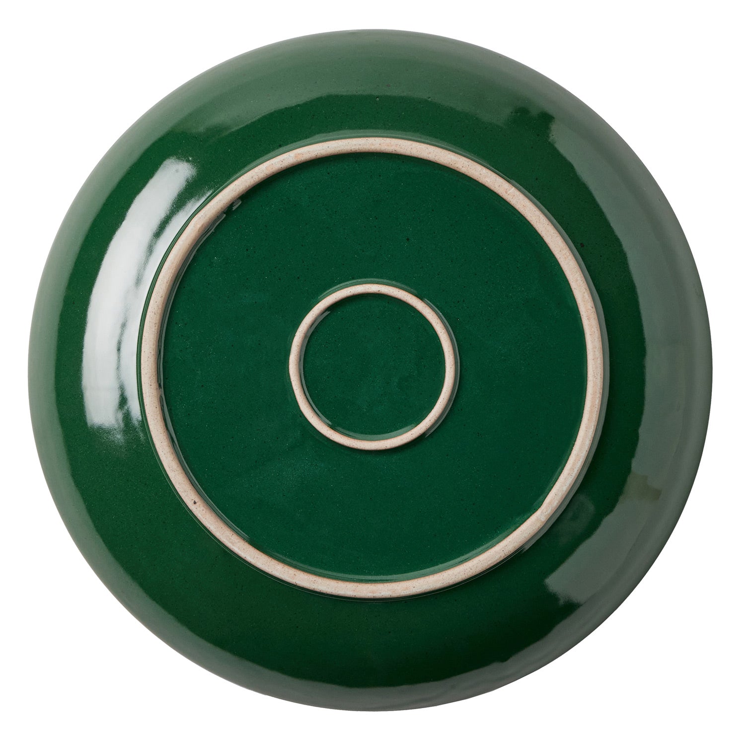 Marcus Dark Green Salt Glaze Small Round Serving Platter Set/2