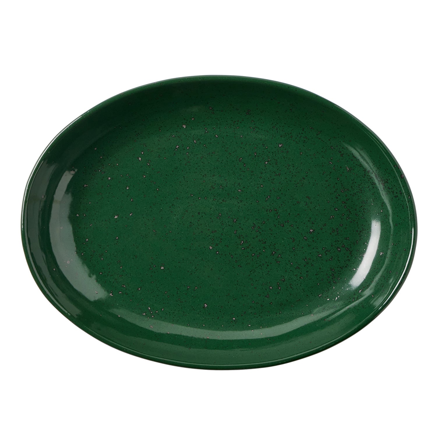 Marcus Dark Green Salt Glaze Oval Large Serving Platter Set/2 - Thumbnail 2