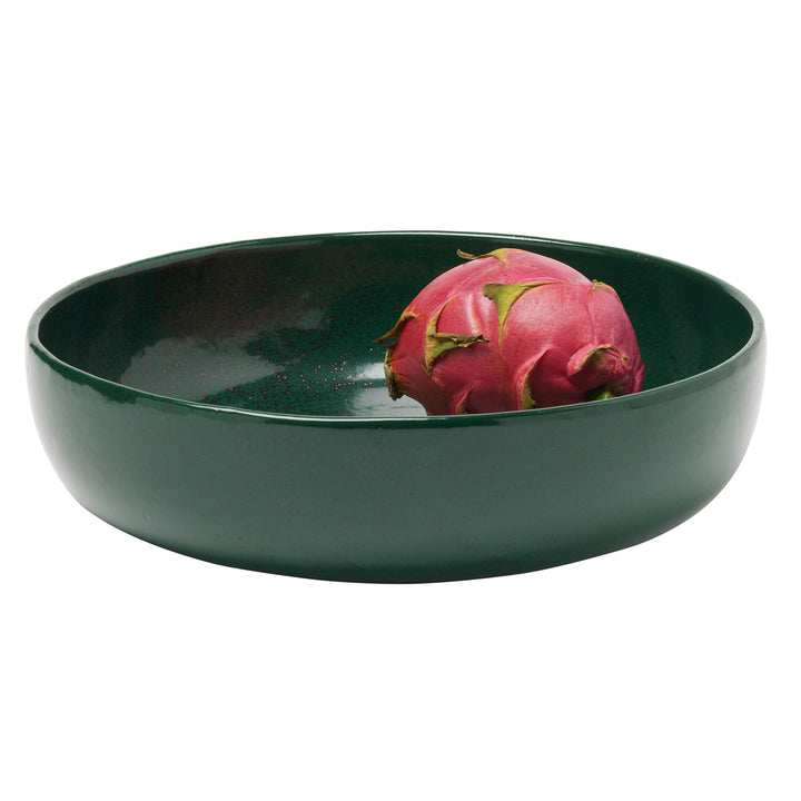 Marcus Dark Green Salt Glaze Large Round Serving Bowl Set/2