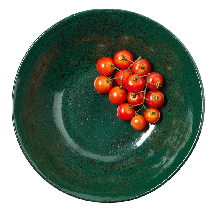 Marcus Dark Green Salt Glaze Small Round Serving Bowl Set/2