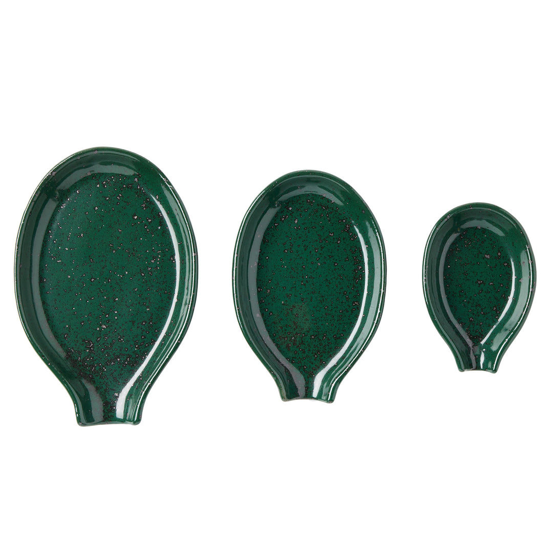 Marcus Dark Green Salt Glaze Spoon Rest Set/3