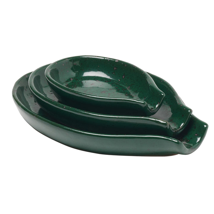 Marcus Dark Green Salt Glaze Spoon Rest Set/3