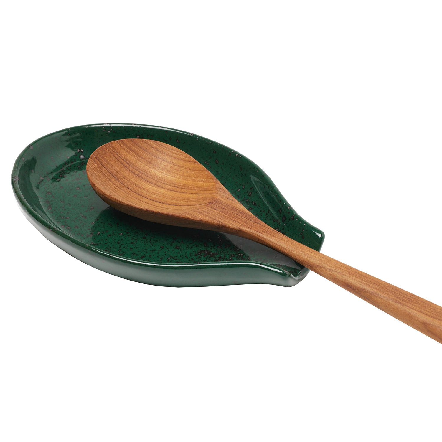 Marcus Dark Green Salt Glaze Spoon Rest Set/3 - Thumbnail 4